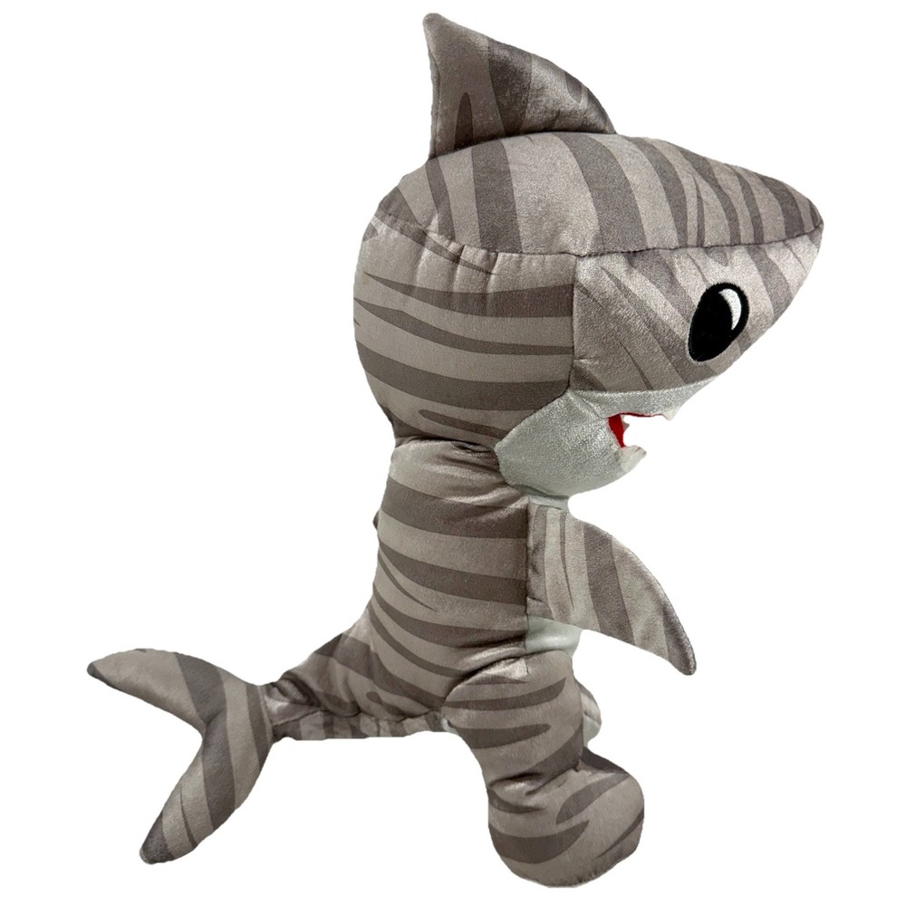 Build-A-Bear Shark Week Tiger Shark Plush 16" Striped Gray 2019 Great Gift EUC - Picture 3 of 12
